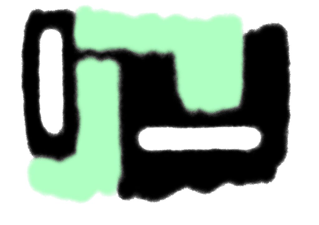 Tetris de verde y negro
