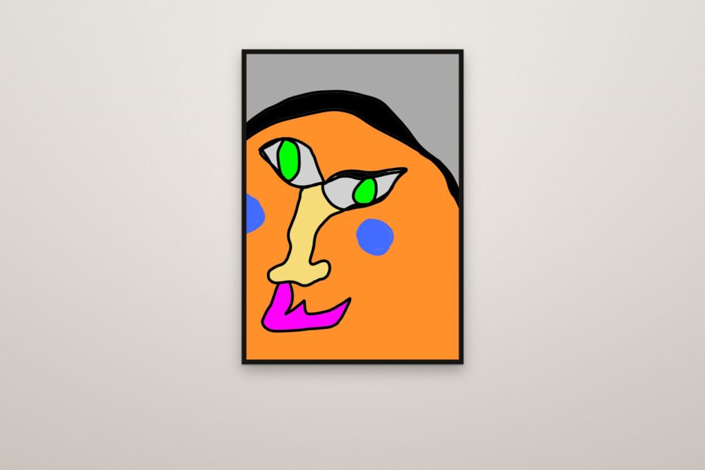 Pero que fea más guapa, enmarcada a sangre en una pared (montaje)